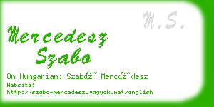 mercedesz szabo business card